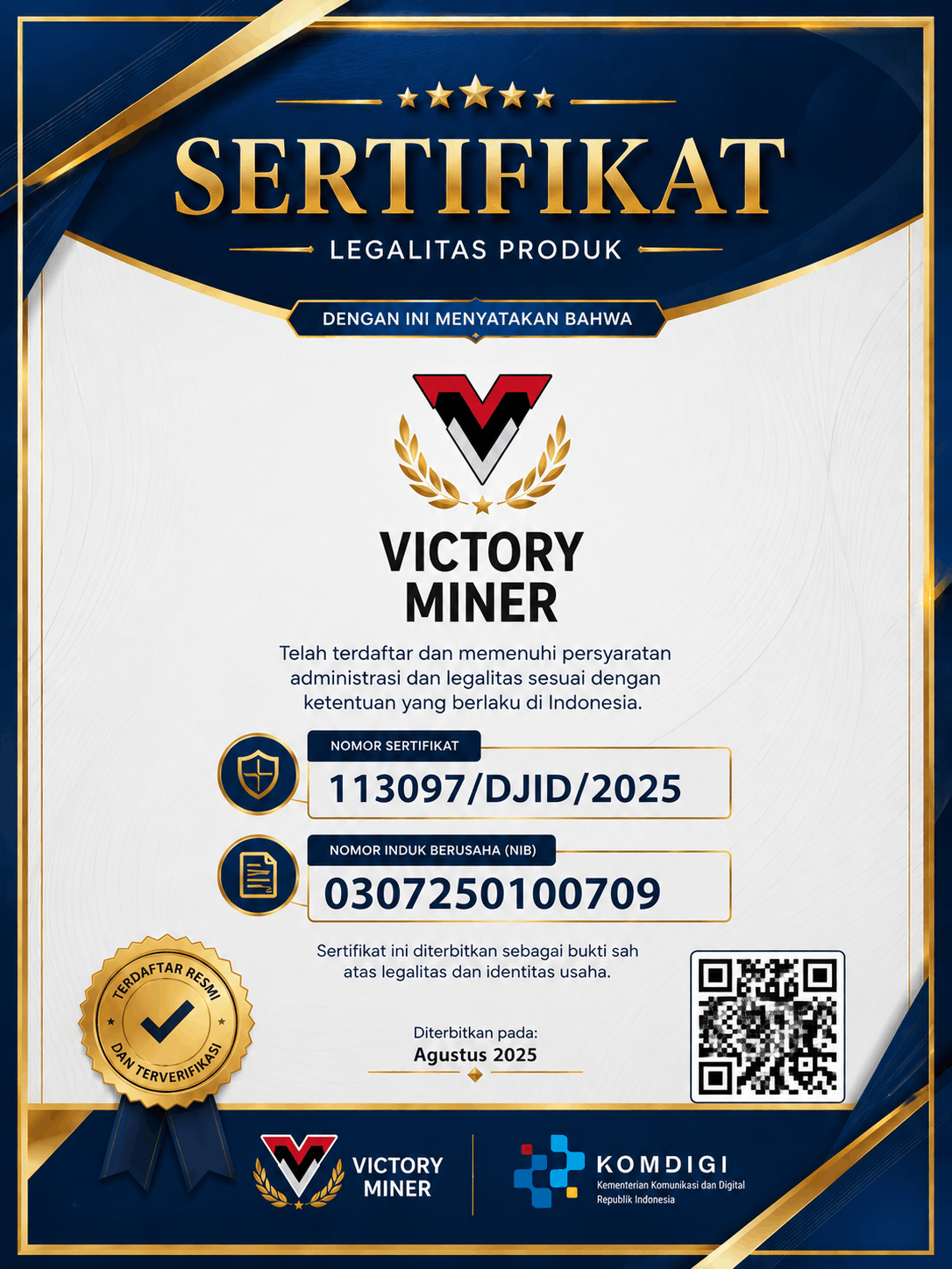Sertifikat Komdigi